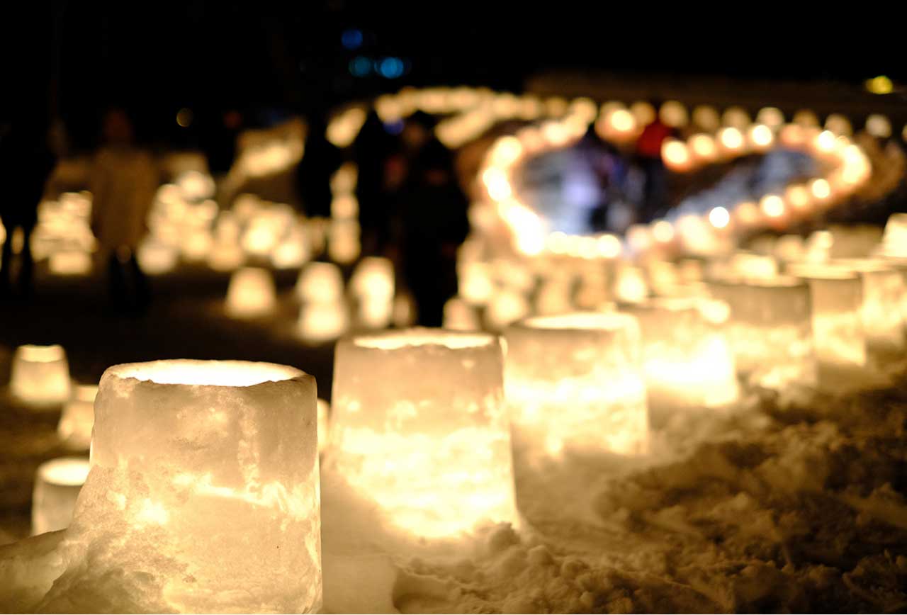 定山渓神社 雪灯路